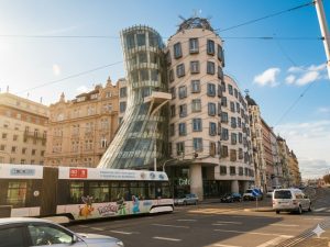 La Casa Danzante durante el Free Tour de la Ciudad Nueva de Praga