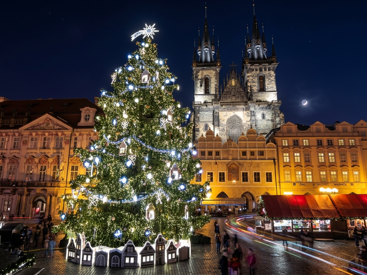 Mercadillo de Navidad en la Plaza de la Ciudad Vieja de Praga